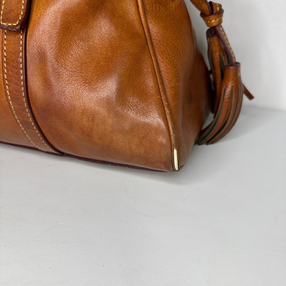 Dooney & Bourke Brown Leather Satchel - Picture 3 of 16